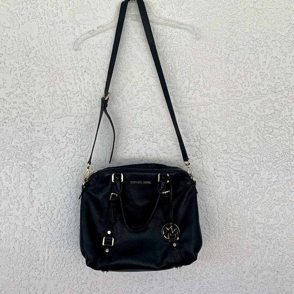 Michael Kors soft black leather shoulder bag